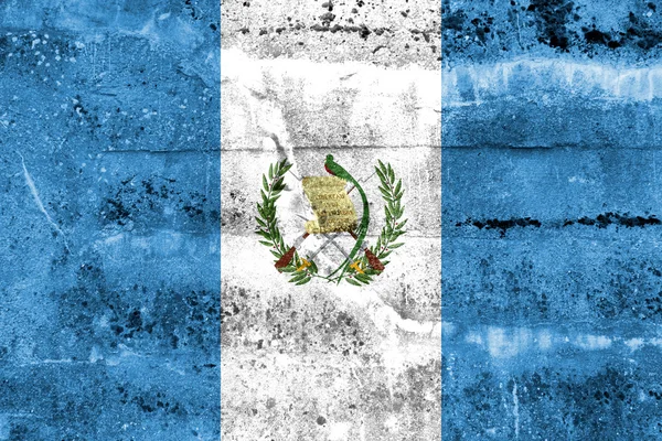 Guatemala flagga målade på grunge vägg — Stockfoto