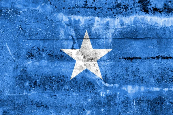 Somalia flagga målade på grunge vägg — Stockfoto
