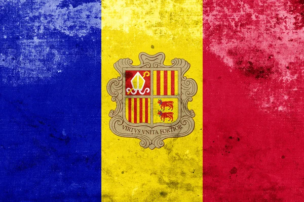 Grunge Bandeira de Andorra — Fotografia de Stock