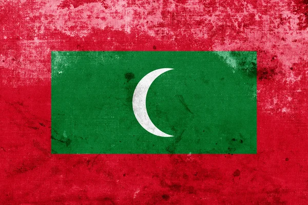 Grunge Maldiverna flagga — Stockfoto