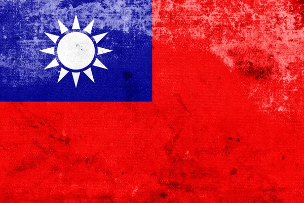 Grunge Bandera de Taiwán — Foto de Stock