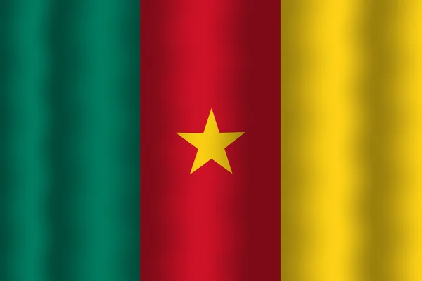 Viftar Kameruns flagga — Stockfoto