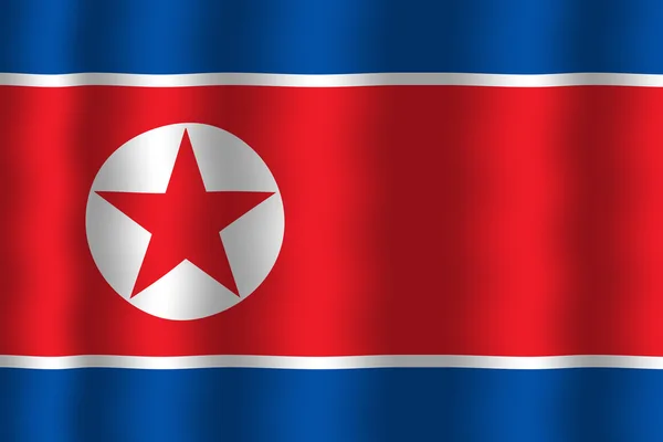 Wapperende vlag van Noord-korea — Stockfoto