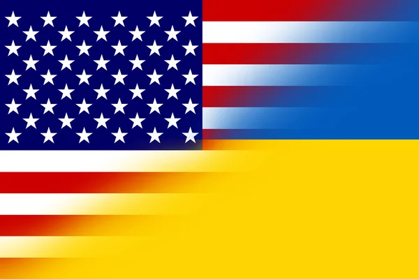 乌克兰和美国的国旗 — 图库照片
