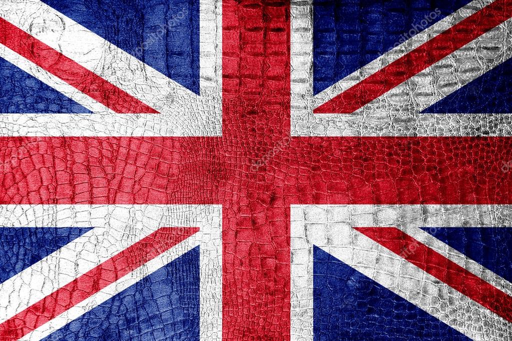 UK Flag painted on luxury crocodile texture