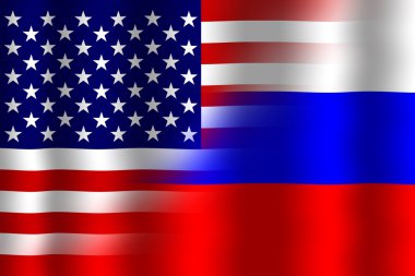 dalgalanan ABD ve Rusya bayrağı