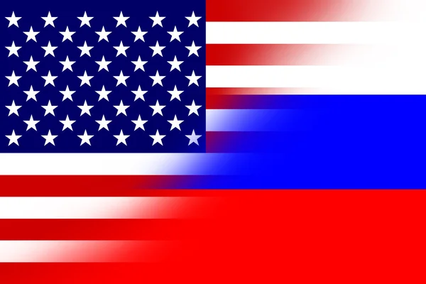 Флаг США и России — стоковое фото