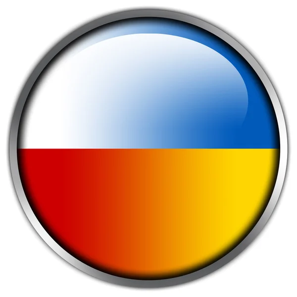 Polónia e Ucrânia Bandeira botão brilhante — Fotografia de Stock