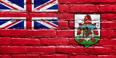 Bermuda bayrak tuğla duvara boyalı