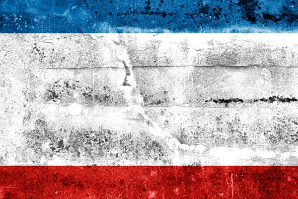 Autonome Republik Krim-Flagge an Grunge-Wand gemalt — Stockfoto