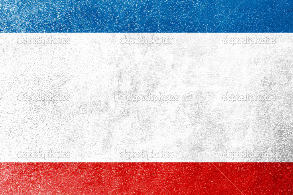 Autonomous Republic of Crimea Flag painted on leather texture