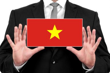 Kartvizit vietnam bayrak tutan işadamı