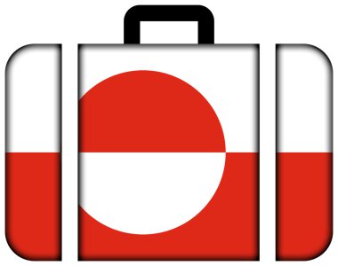 Grönland bayrağı ile bavul