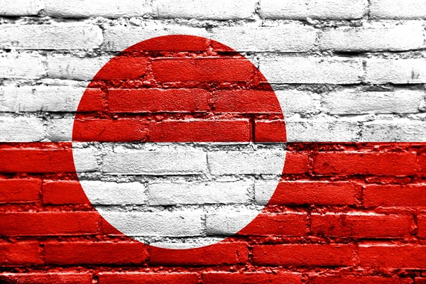 Greenland Flag painted on brick wall — Stock Photo, Image