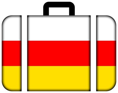 Güney Osetya bayrağı ile bavul