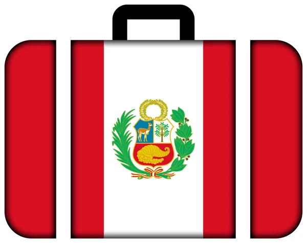 Чемодан с флагом Перу — стоковое фото