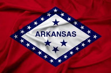 Arkansas Eyalet bayrağı sallayarak