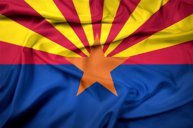 Arizona Devlet bayrağı sallayarak