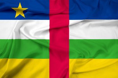 Orta Afrika Cumhuriyeti bayrağı sallayarak