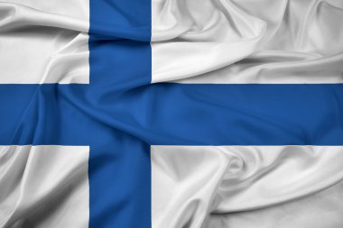 Finlandiya bayrağı sallayarak