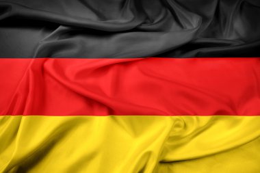 Almanya bayrağı sallayarak