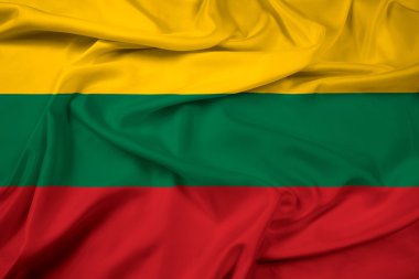 Litvanya bayrağı sallayarak