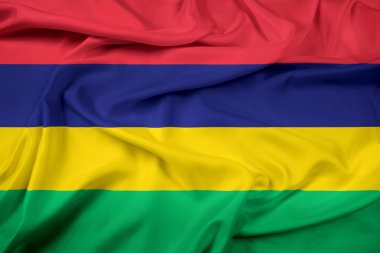 Mauritius bayrak sallayarak