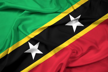 Saint kitts ve nevis bayrak sallayarak