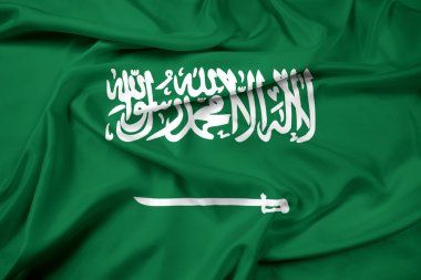 Suudi Arabistan bayrağı sallayarak