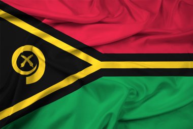Vanuatu bayrağını sallıyor