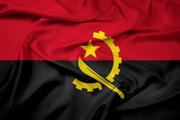 Angola-Flagge schwenkend — Stockfoto