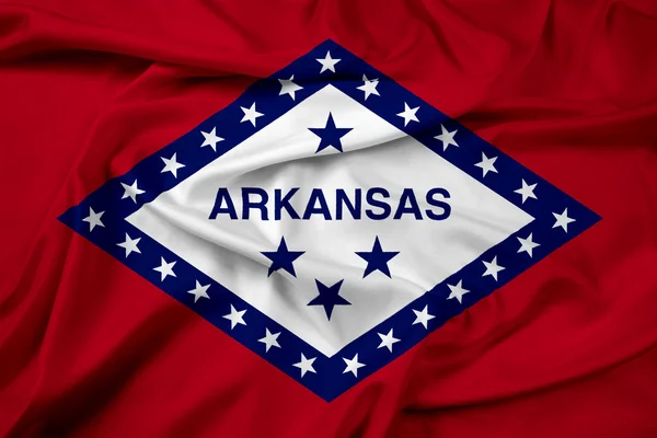 Arkansas Staatsflagge schwenkend — Stockfoto