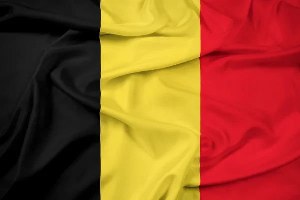 Ondeando bandera de Bélgica — Foto de Stock