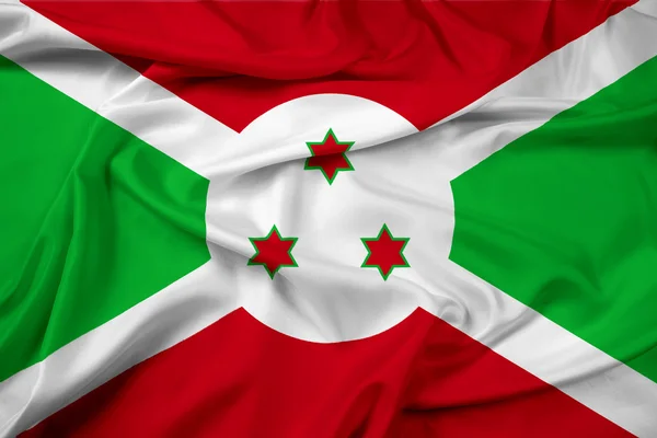 Machać flaga burundi — Zdjęcie stockowe