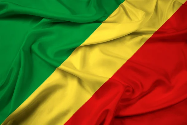 Kongo Cumhuriyeti bayrağı sallayarak — Stok fotoğraf