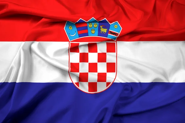 Ondeando bandera de Croacia — Foto de Stock