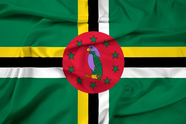 Vlající vlajka Dominika — Stock fotografie