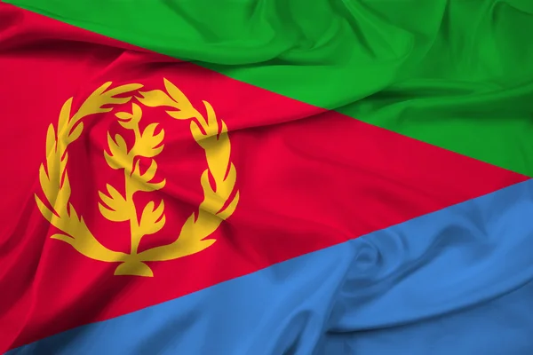 Eritre bayrak sallayarak — Stok fotoğraf