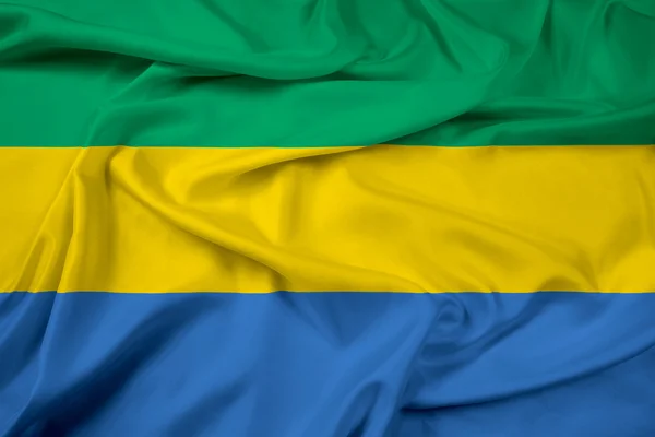 Waving Gabon Flag — Stock Photo, Image