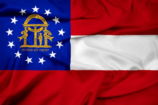 Bandeira do Estado da Geórgia acenando — Fotografia de Stock
