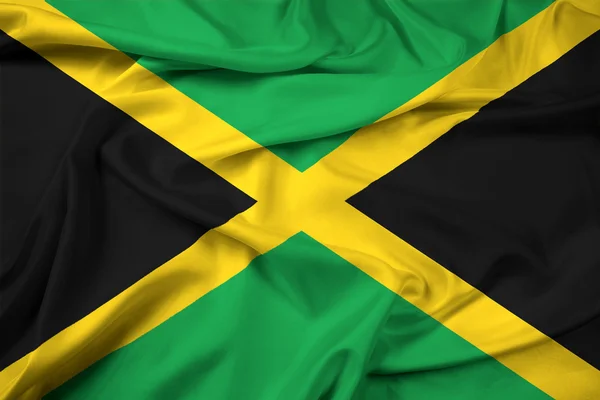 Vlající vlajka Jamajka — Stock fotografie
