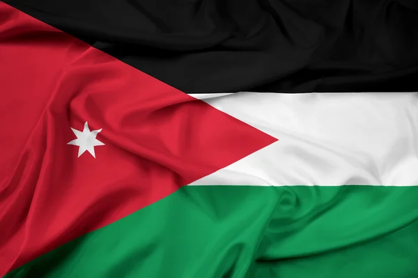 Ondeando bandera de Jordania — Foto de Stock