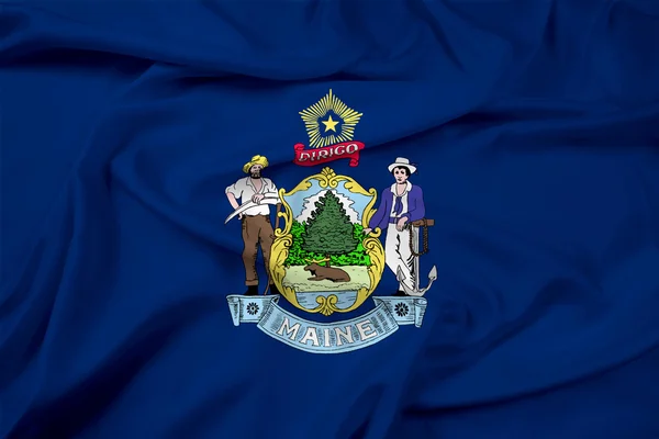 Waving Maine State Flag — Stock Photo, Image