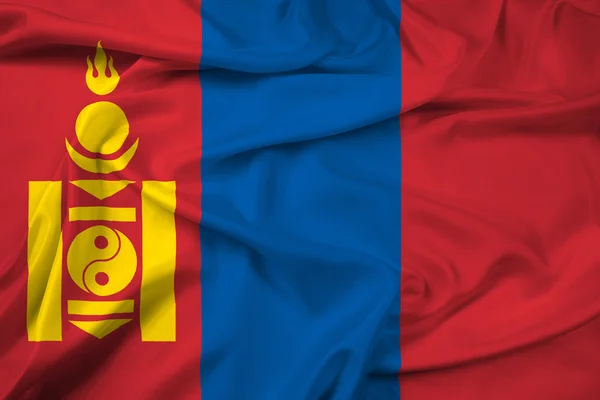 Waving Mongolia Flag — Stock Photo, Image