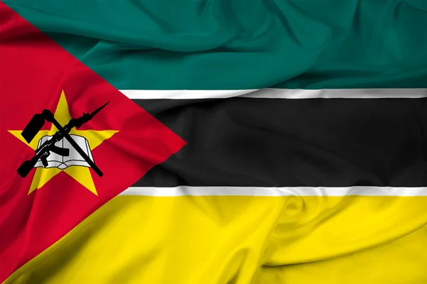 Sventolando bandiera del Mozambico — Foto Stock