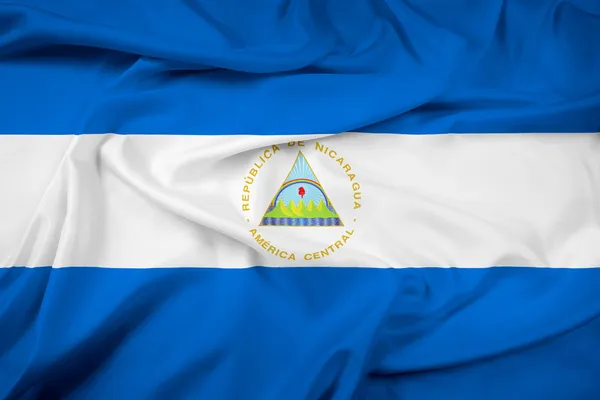 Bandeira da Nicarágua acenando — Fotografia de Stock