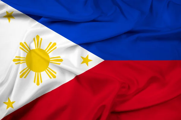 Macha flagą Filipiny — Zdjęcie stockowe