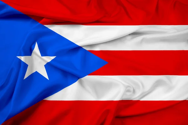 Ondeando la bandera de Puerto Rico — Foto de Stock