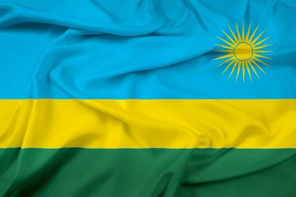 Acenando Bandeira do Ruanda — Fotografia de Stock