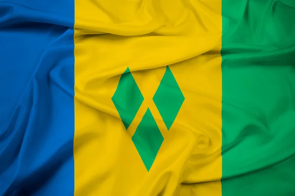 Waving Saint Vincent and The Grenadines Flag — Stock Photo, Image